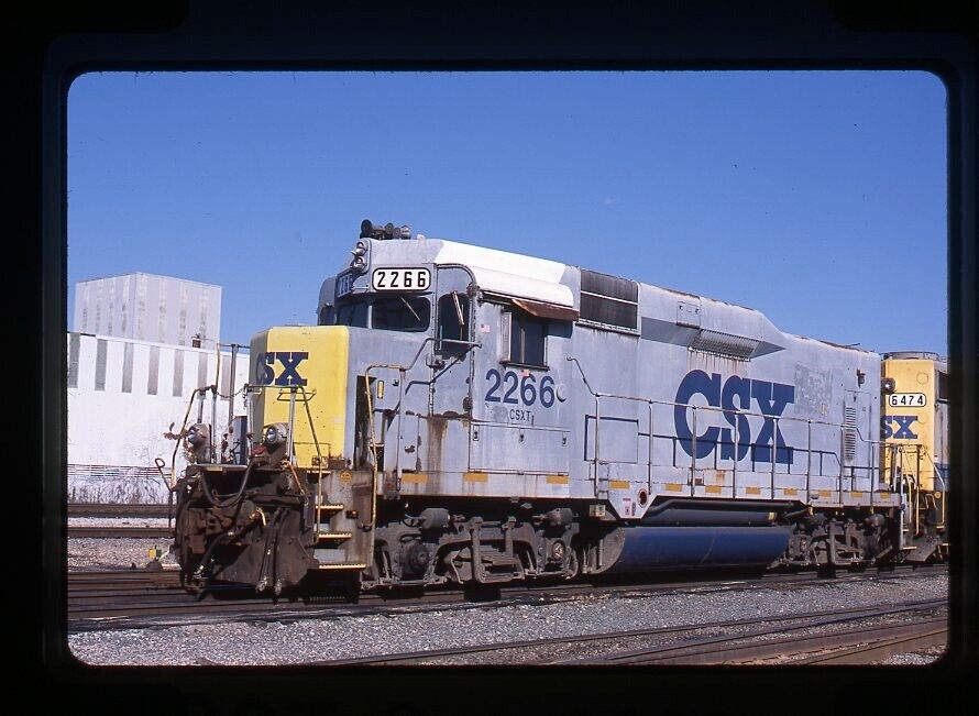 Original Railroad Slide CSX CSXT 2266 Road Slug at Decatur, IL