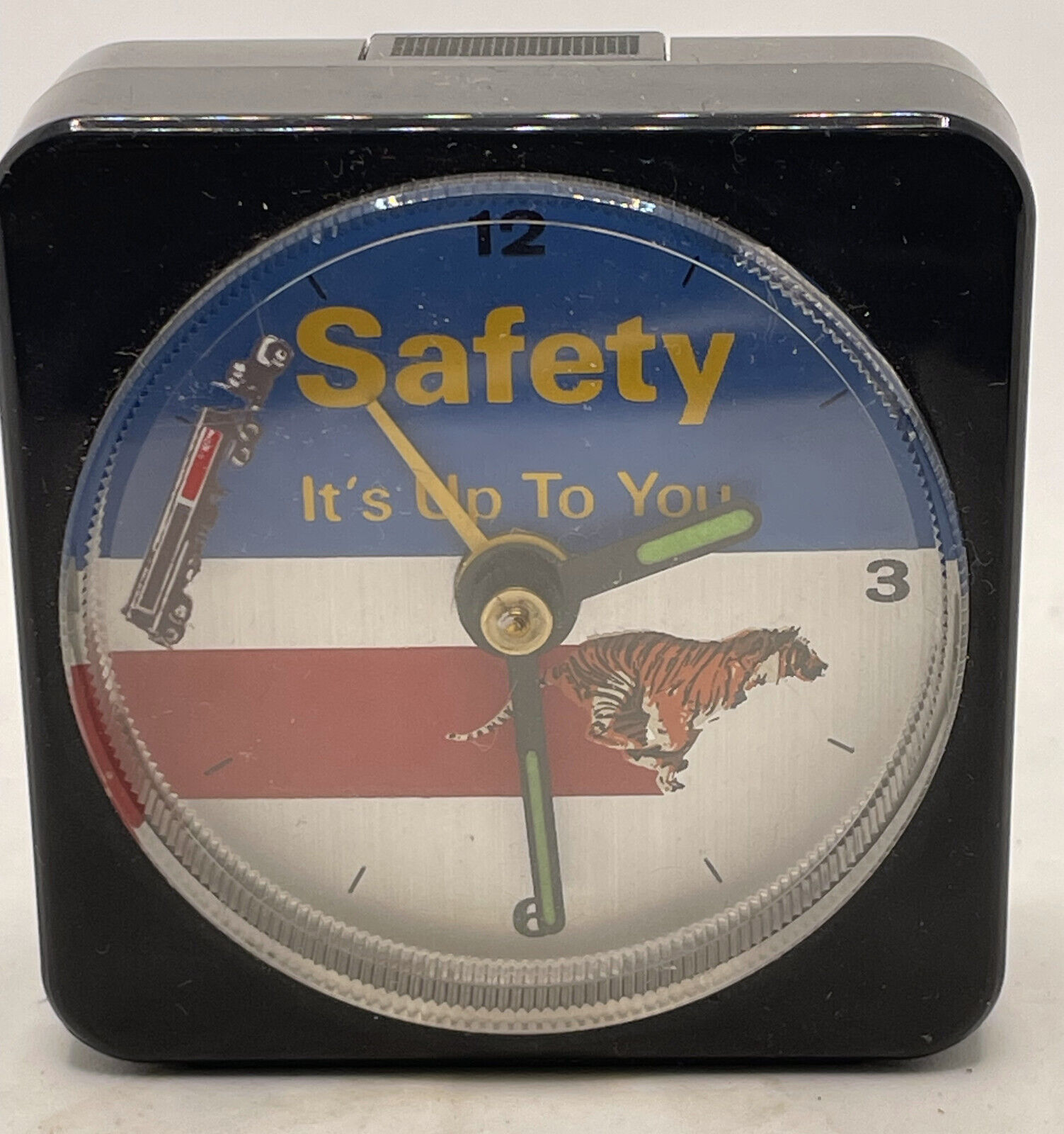 Vintage Exxon Safety It\'s Up To You Tiger Alarm Clock 