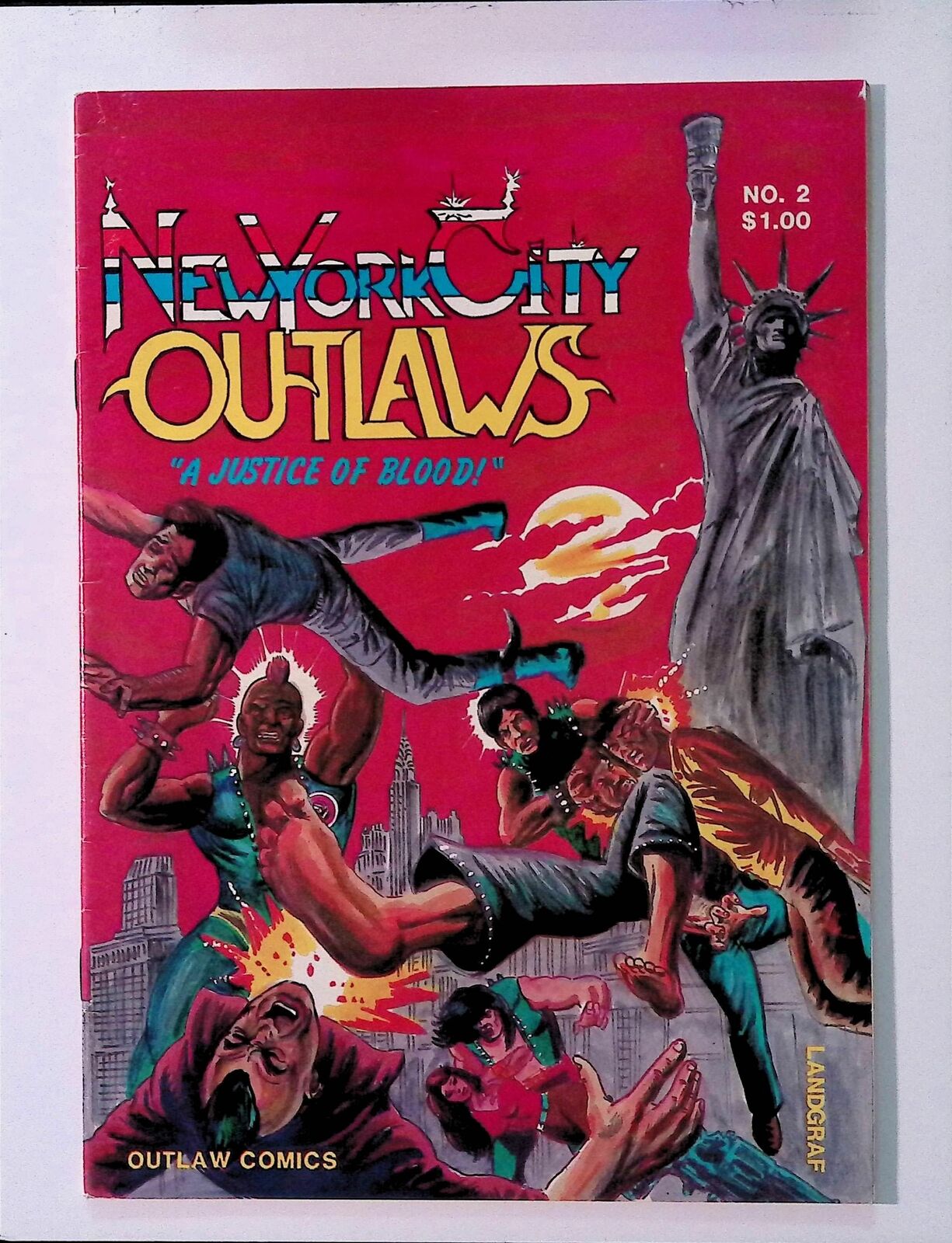 New York City Outlaws “A Justice Of Blood” (1985) #2 VG Outlaw Comics Book