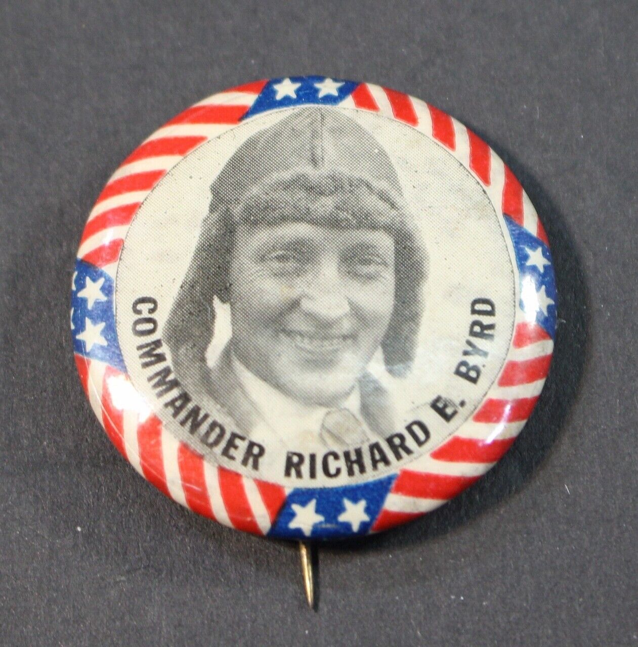 VTG Admiral Commander Richard E Byrd USN US Navy 1920s 1930s Pinback Button Pin