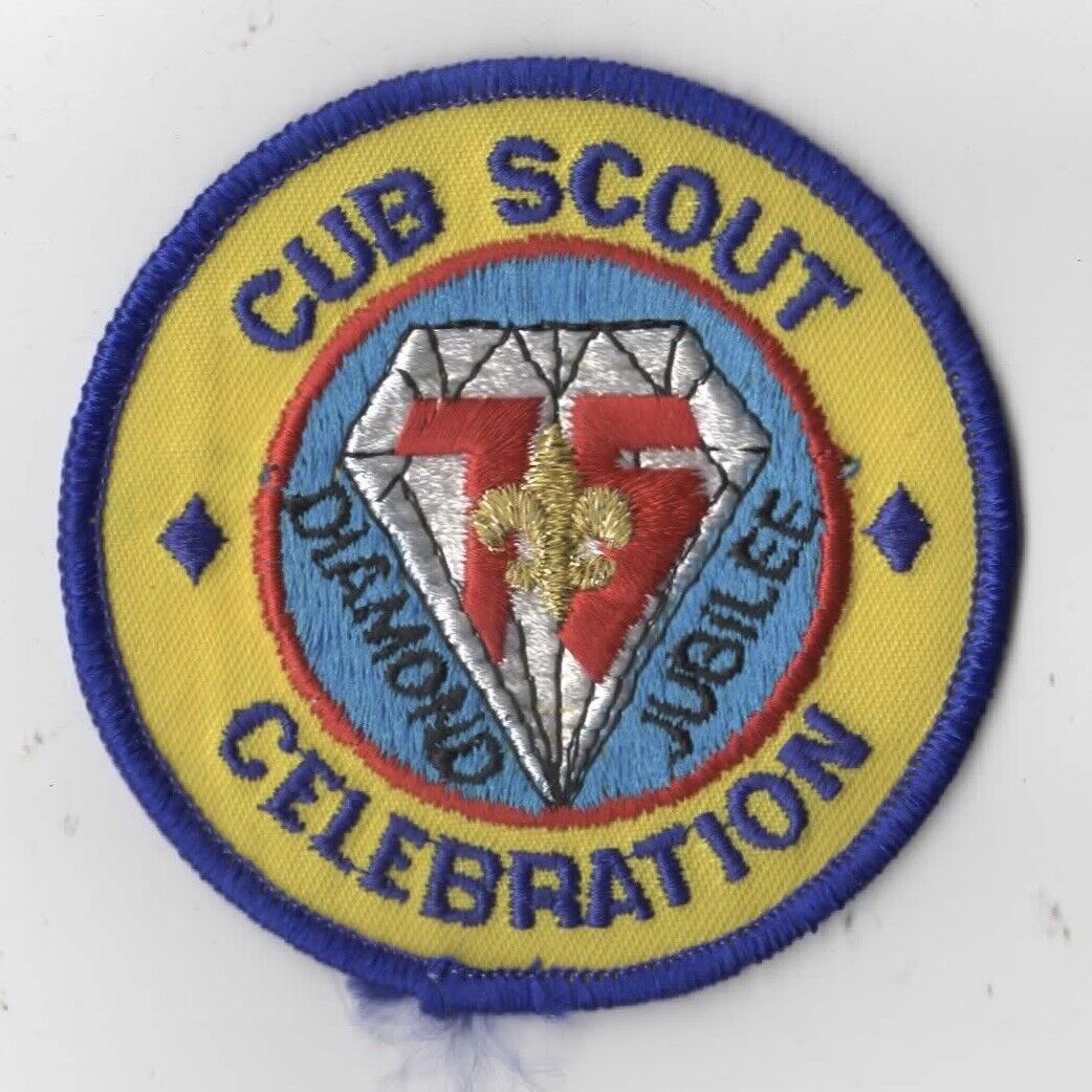1985 75th Diamond Jubilee Cub Scout Celebration Patch BLU Bdr. [5D-1273]