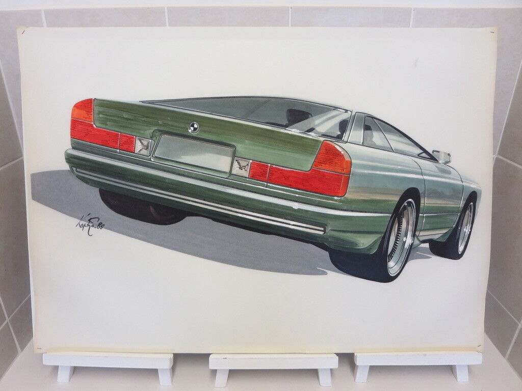 BMW E31 8 Series Pre-Production Design Drawing Sketch Art KAPITZA 1985 850Ci 840