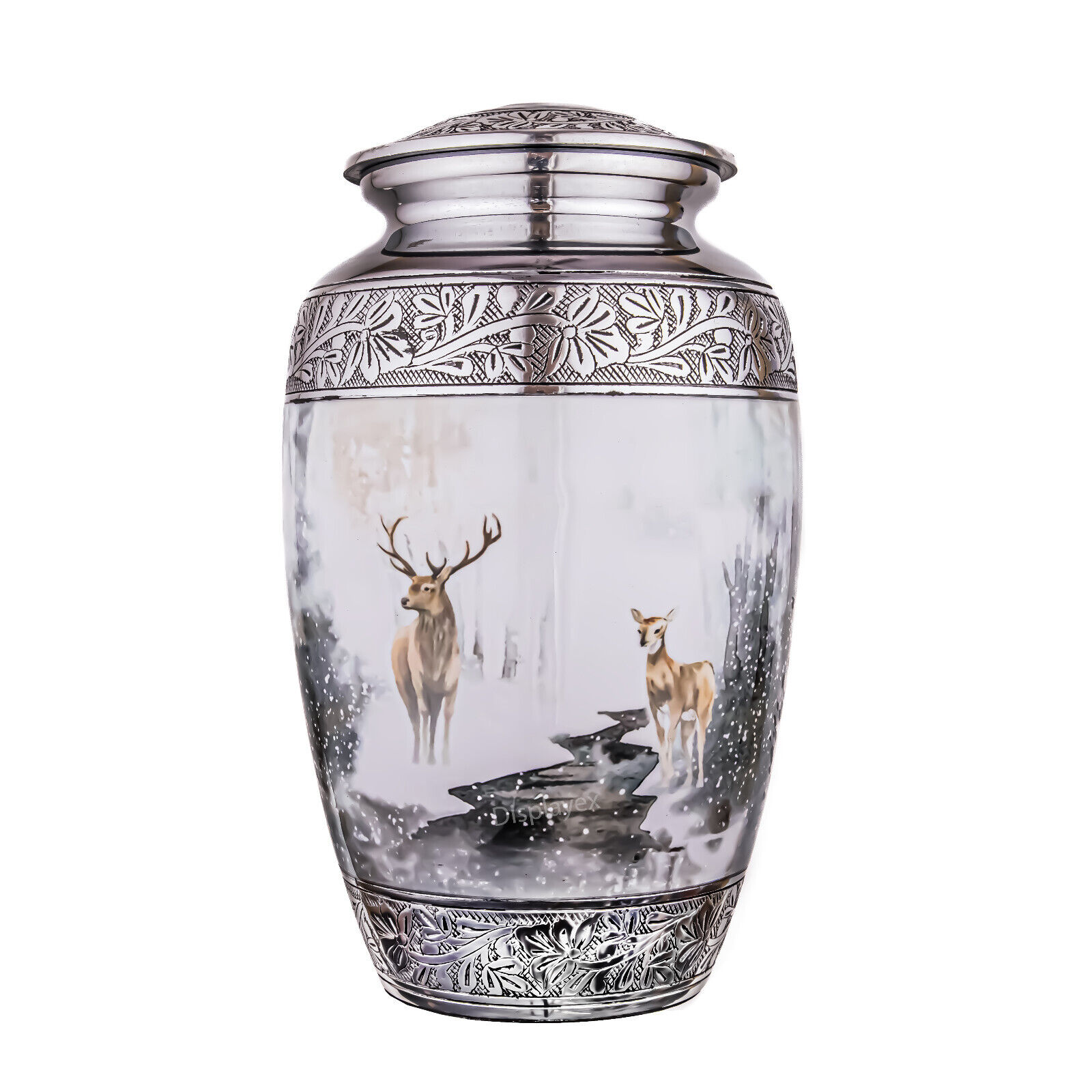 Displayex India Deer Scenery Cremation Urns for Human Ashes Adult Male Female