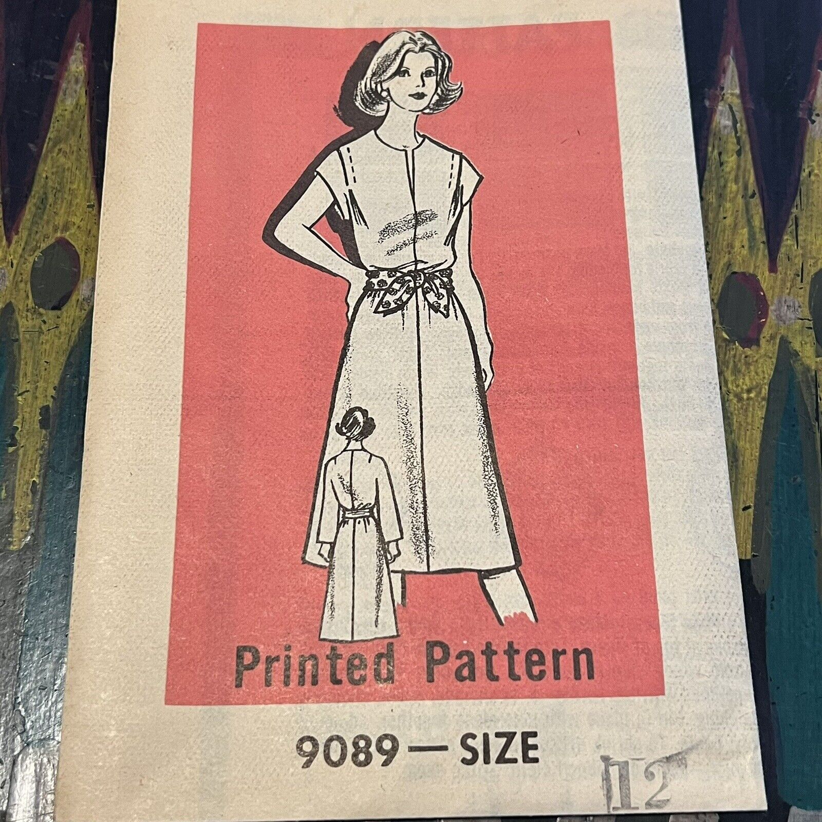 Vintage 1980s Marian Martin 9089 Mail Order Belted Dress Sewing Pattern 12 UNCUT