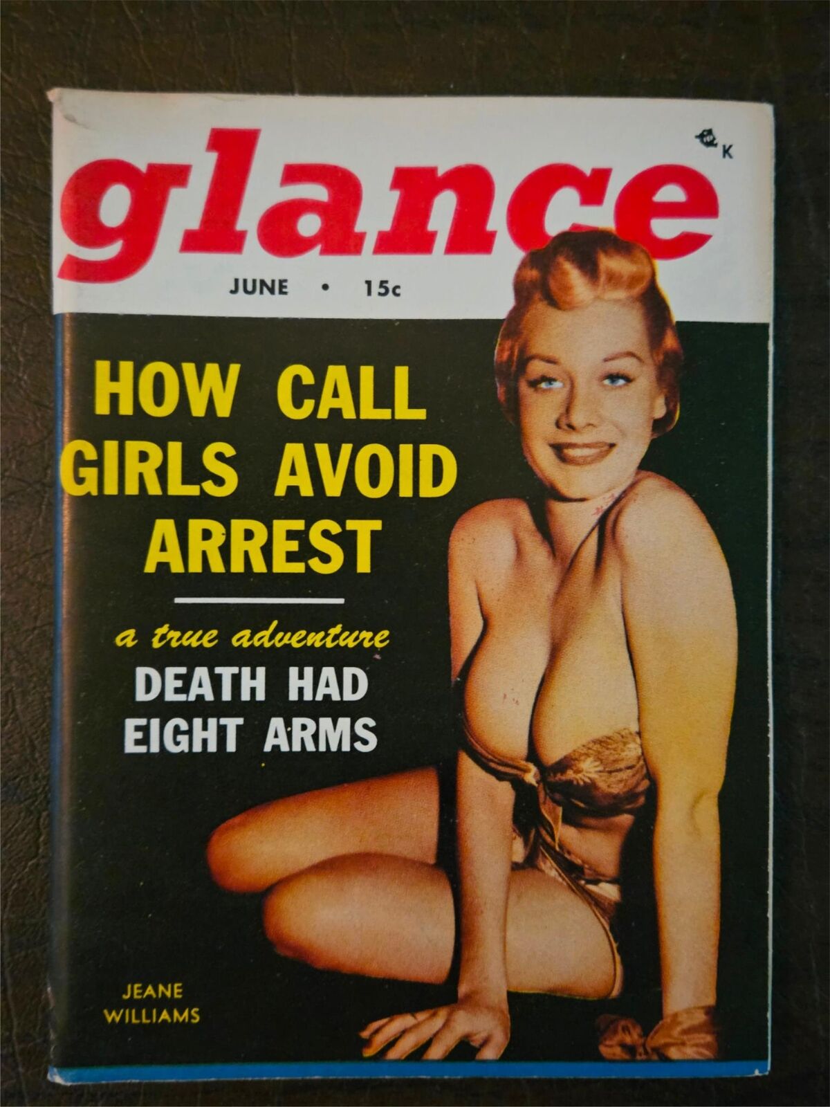 Glance magazine June 1957 pocket-size pin up Jeane Williams  VG