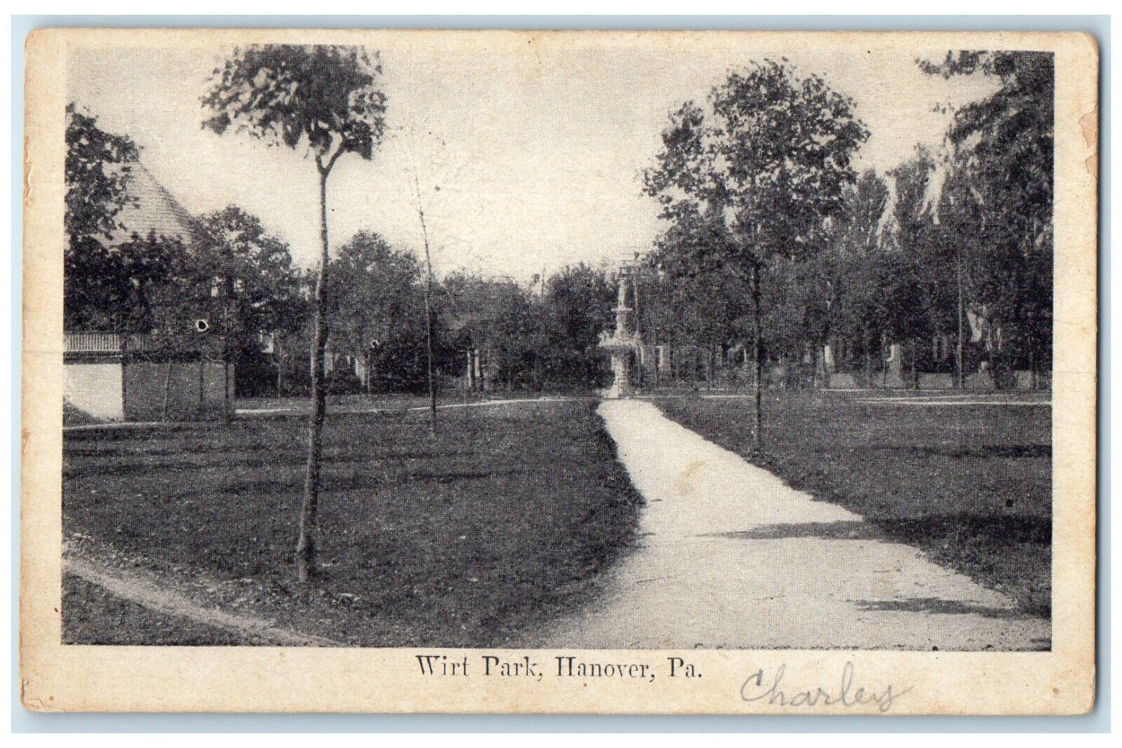 c1920\'s View of Wirt Park Hanover Pennsylvania PA Antique Posted Postcard