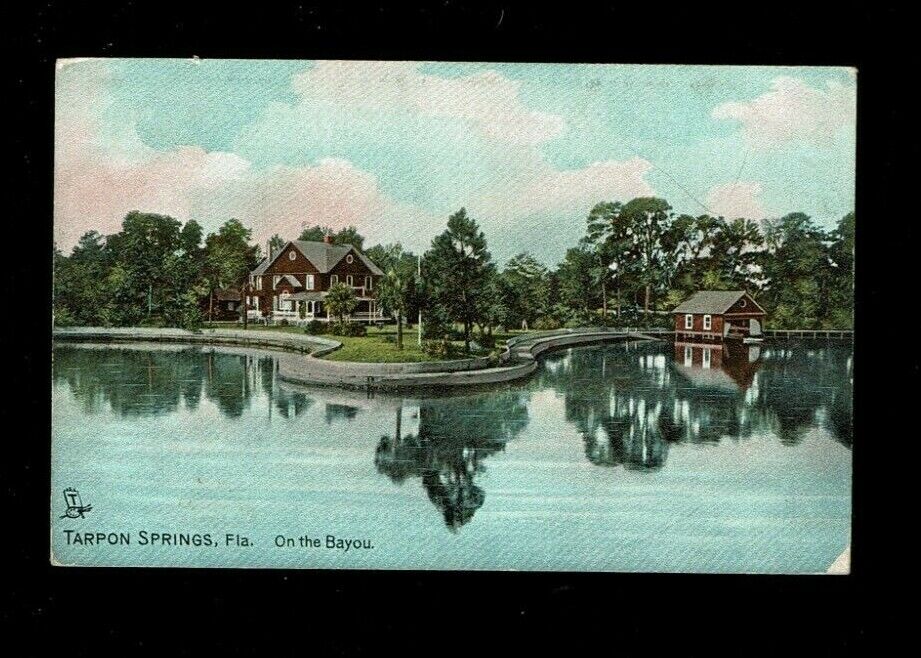 Tarpon Springs, FL Florida, On the Bayou, published Tuck series 2611 ca 1910