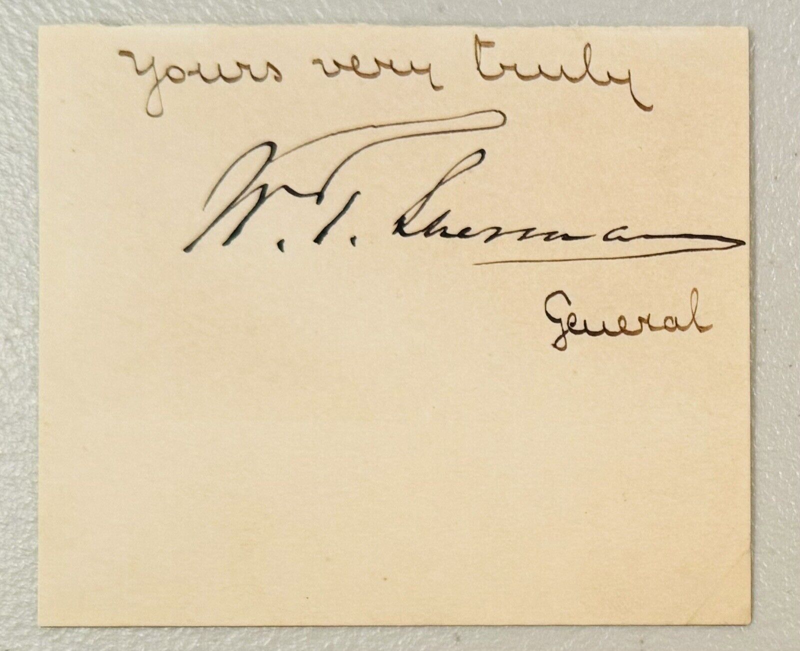 William T Sherman Signed Autographed 3 x 3.5 Card JSA Letter General Civil War