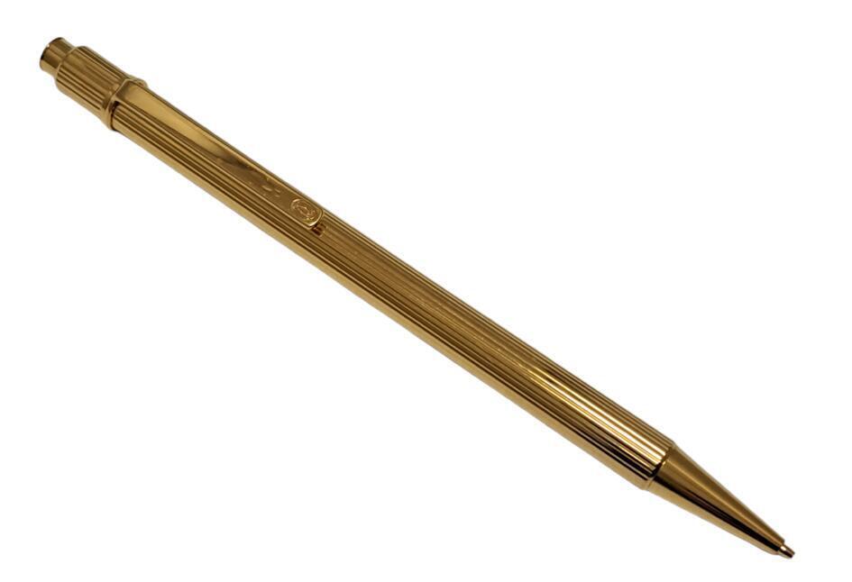 Authentic Cartier Must Mechanical Pencil Gaudroon Gold GP Men's Women's