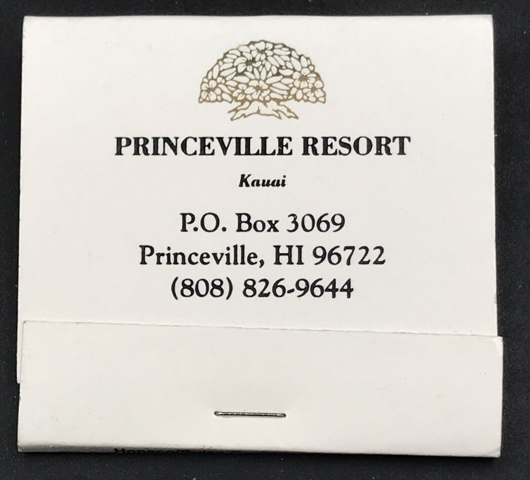 Princeville Resort North Shore Kauai Hawaii Matchbook Full 30 Unstruck Hotel