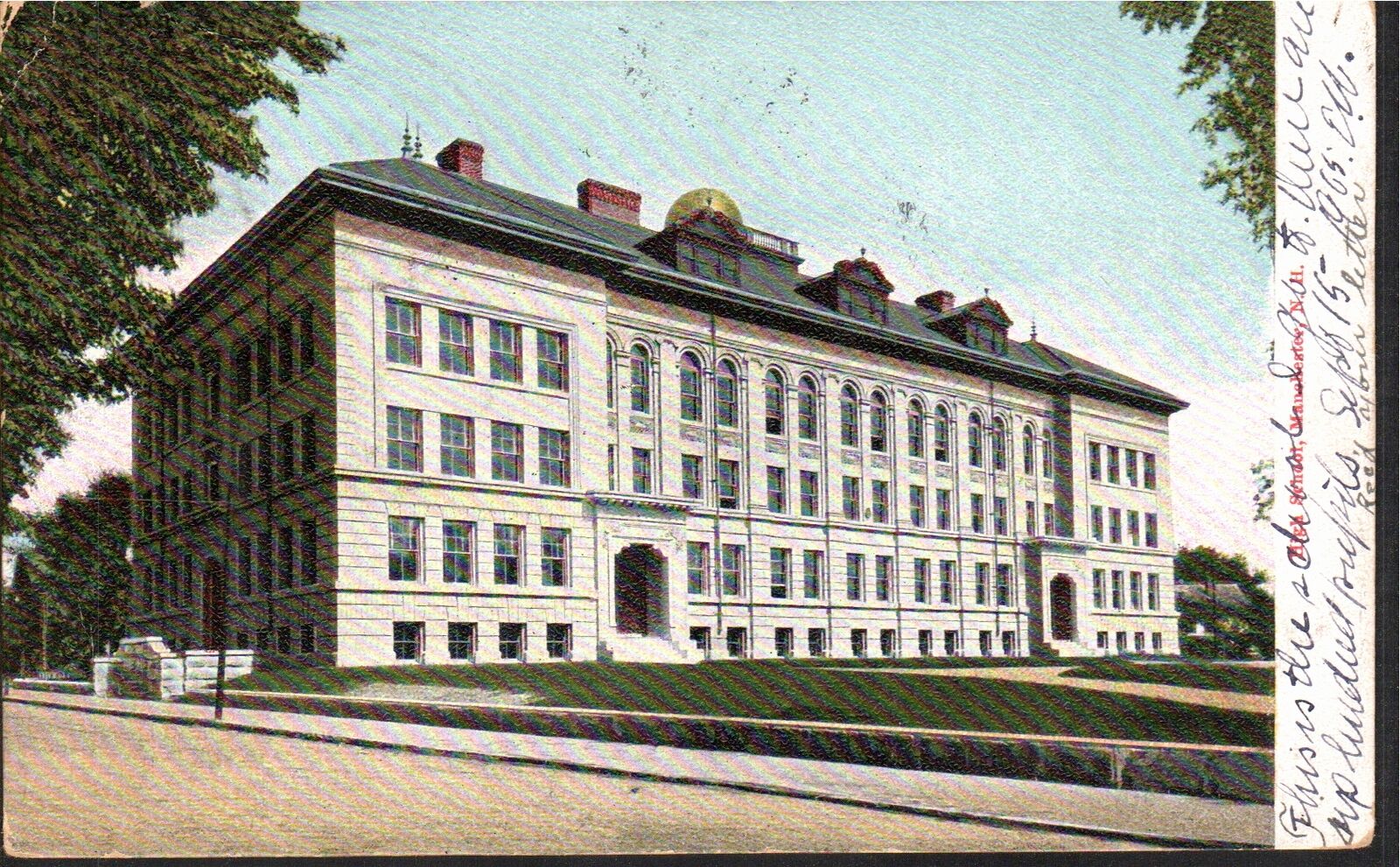 Postcard Manchester New Hampshire High School C-1905 Undivided