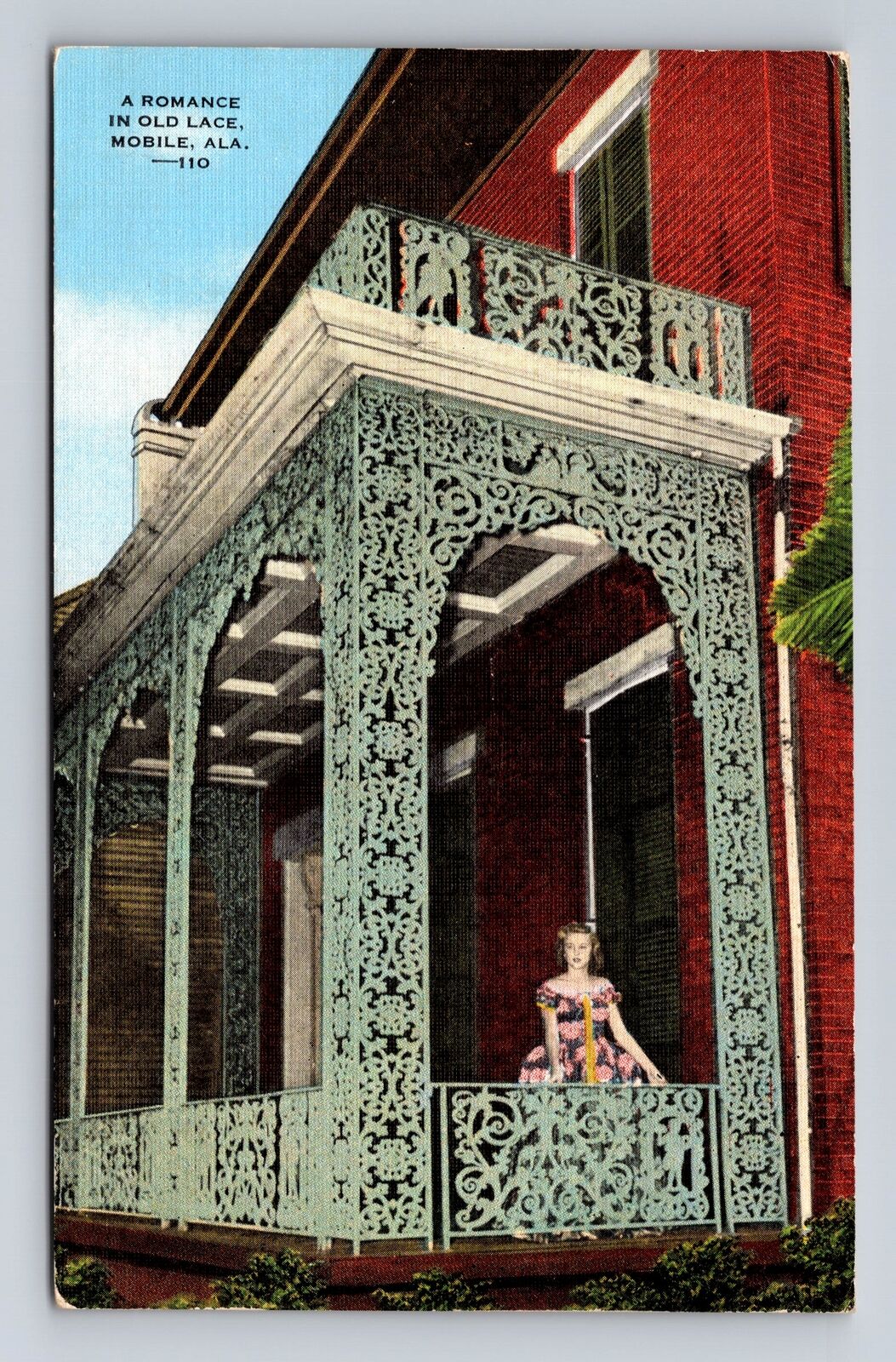 Mobile AL-Alabama, A Romance In Old Lace, Antique, Vintage Souvenir Postcard