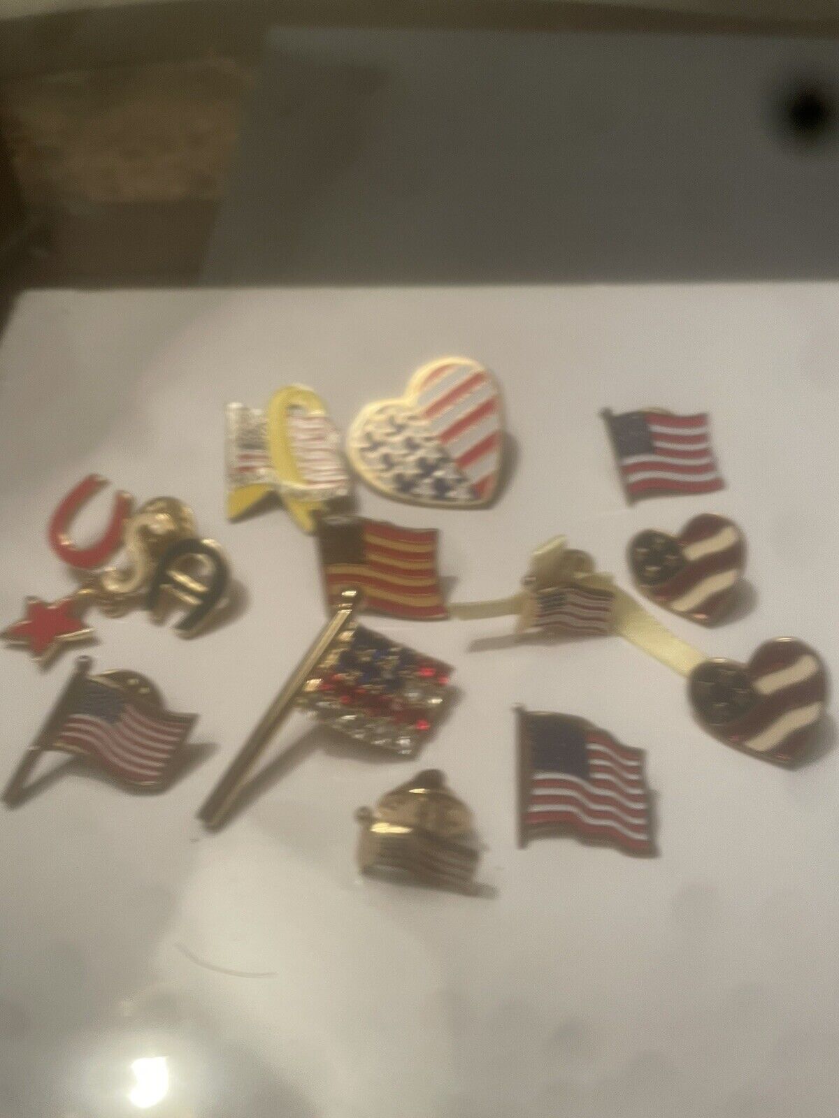 Vintage American Flag Lapel Pin Lot