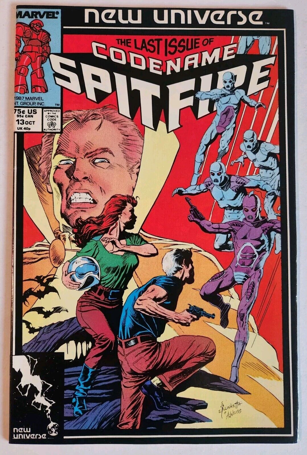 Codename Spitfire #13 (Marvel 1987) S. Plunkett VF- New Universe 
