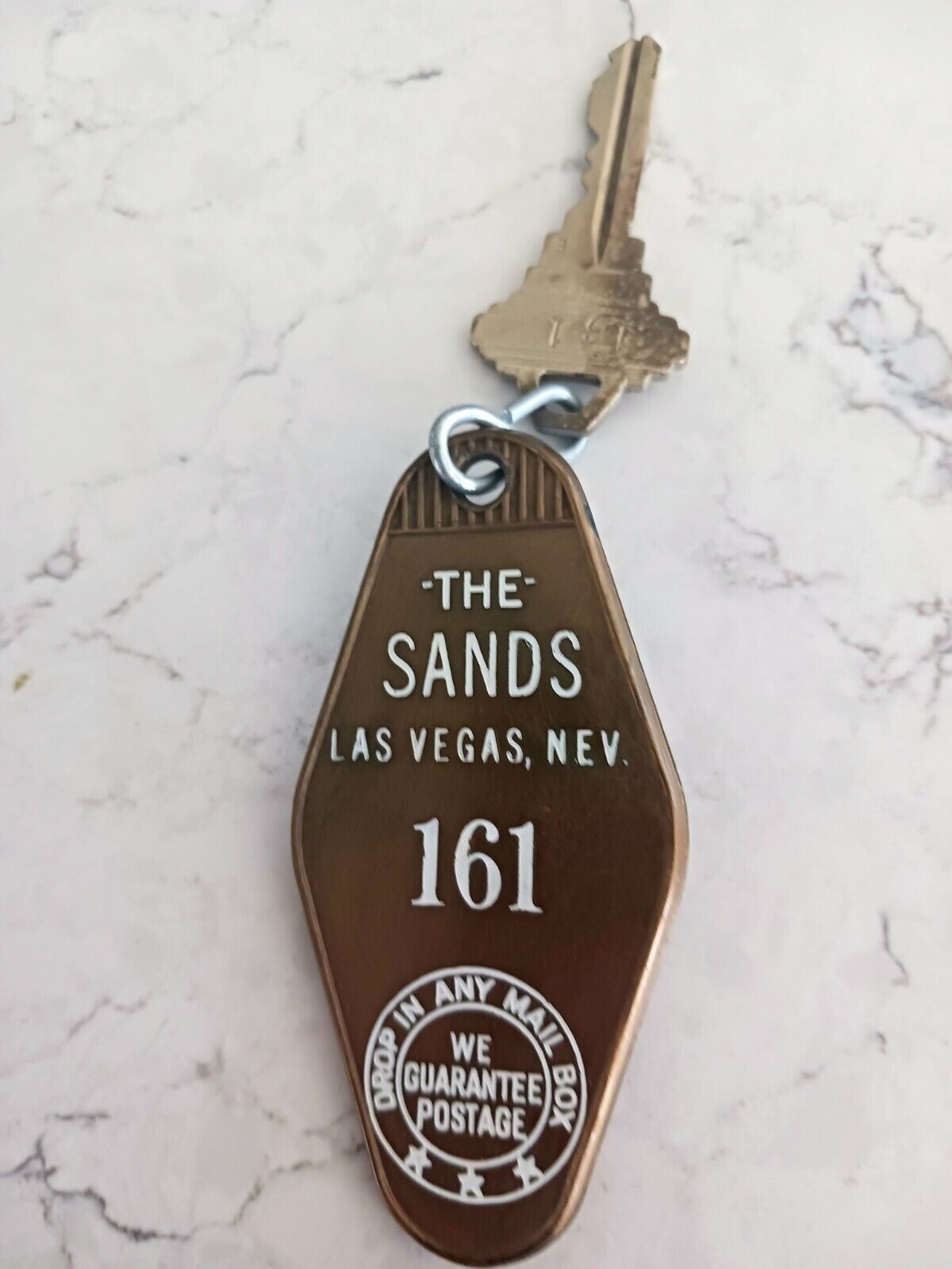 Vintage The Sands Hotel Casino Las Vegas Room Key Fob & Key Room # 161 Turf Club