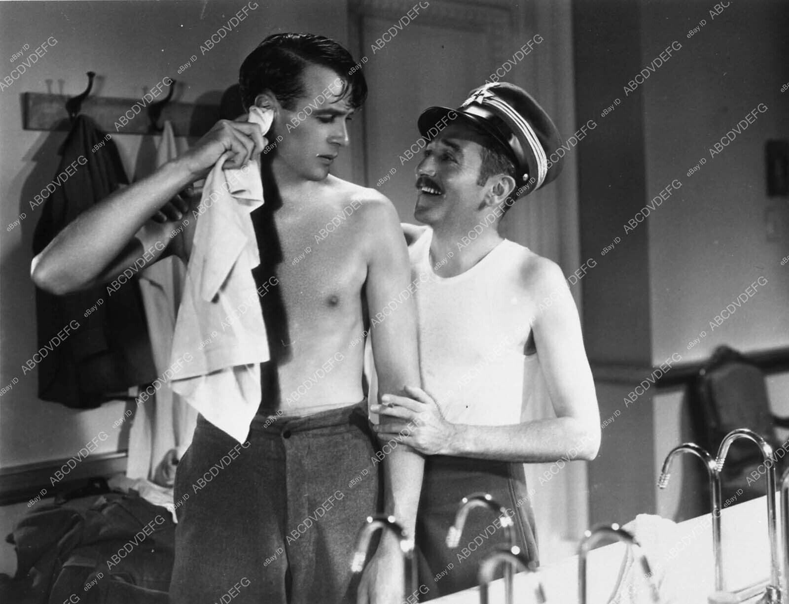 5795-08 Handsome barechested Gary Cooper & Adolphe Menjou Farewell to Arms 5795-