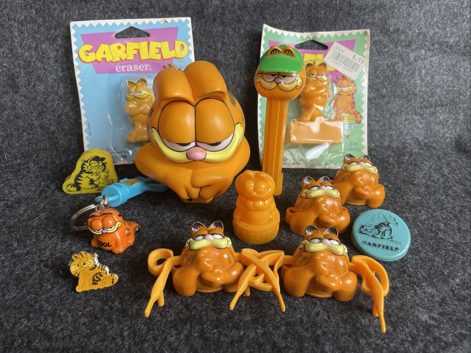 Large Vintage Garfield The Cat Misc Lot- Trinkets Knick Knacks Items LOOK
