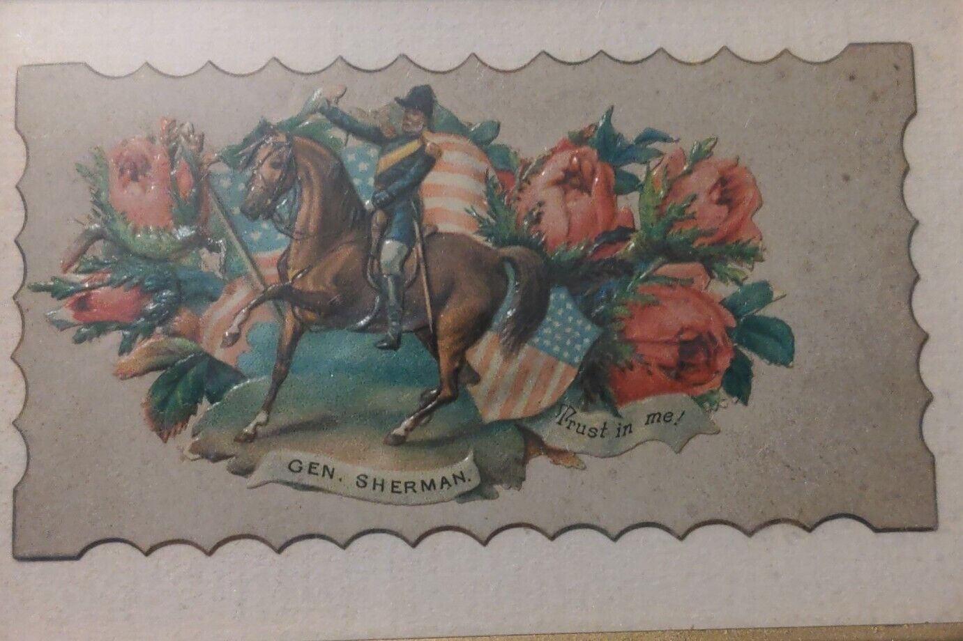 General William Tecumseh Sherman Litho Embossed Card Civil War Historical