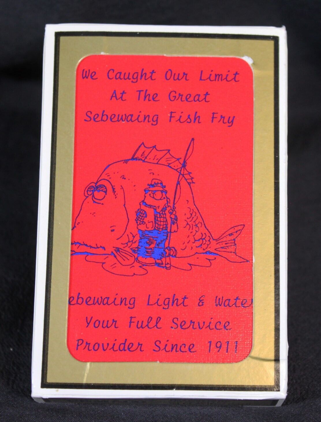 Vtg Gemaco Playing Cards Sebewaing Light & Water Fish Fry Michigan Souvenir Deck