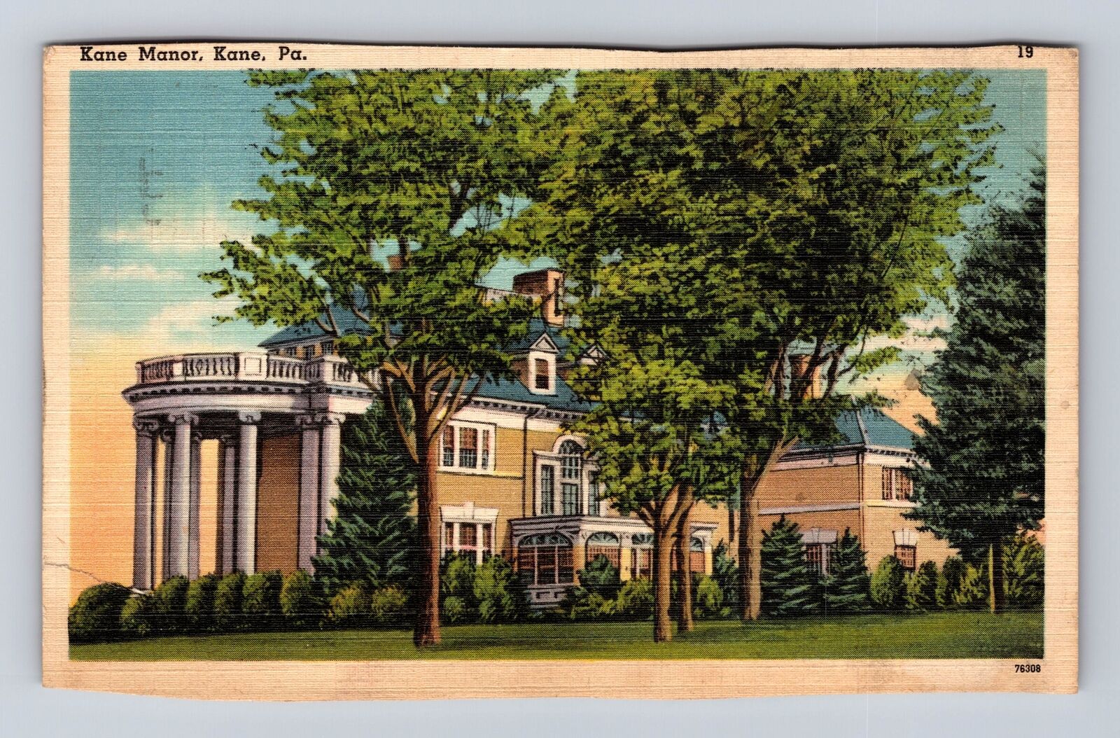 Kane PA-Pennsylvania, Kane Manor, Antique, Vintage Souvenir Postcard