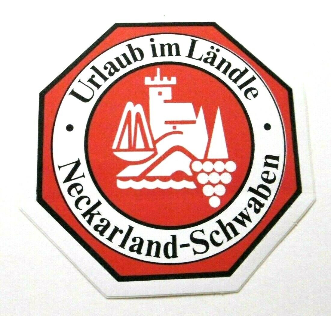 Souvenir-Aufkleber Neckarland Swabia Holiday IN Rural Baden-Württemberg 80er