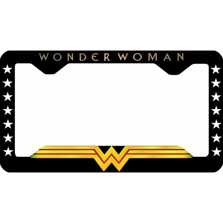 wonder woman dc comics hero black thin style license plate frame made in usa