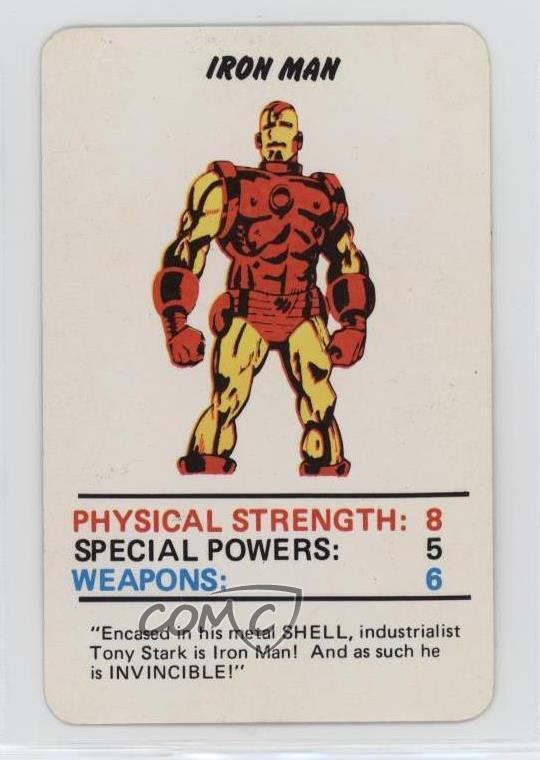 1977 Marvel Super Heroes Card Game Iron Man 0ep9