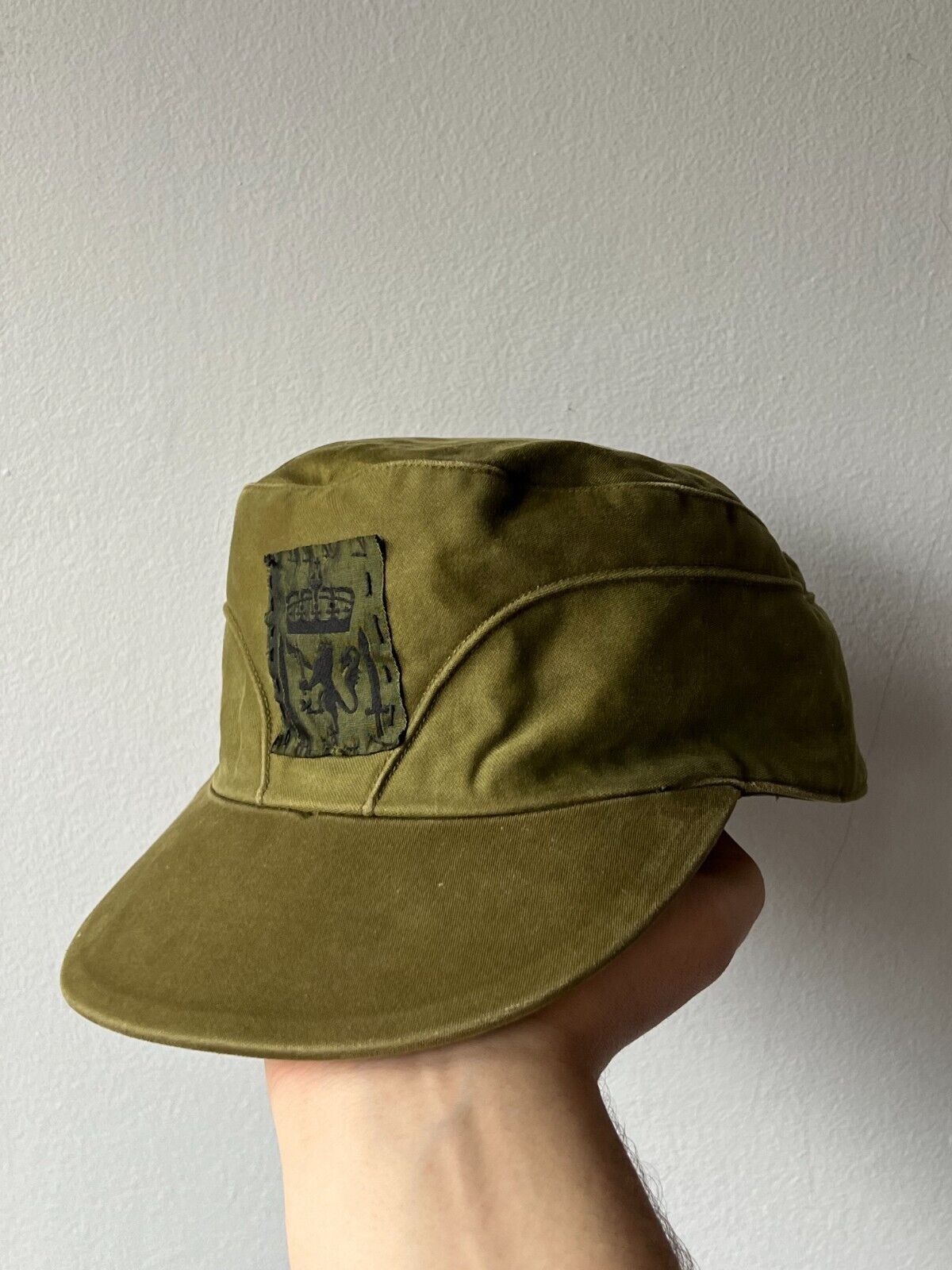 Vintage 60\'s Norwegian Military Army Royal Khaki Cap Size 56 Rare