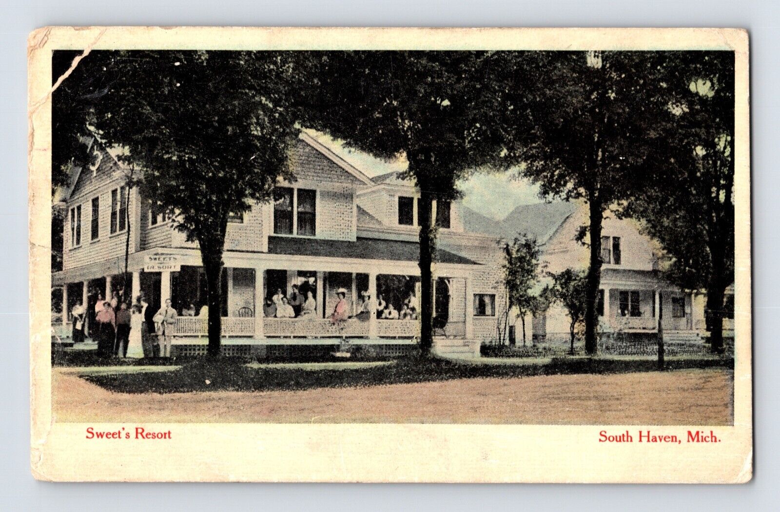 Postcard Michigan South Haven MI Sweet\'s Resort Hotel 1912 Posted Divided Back
