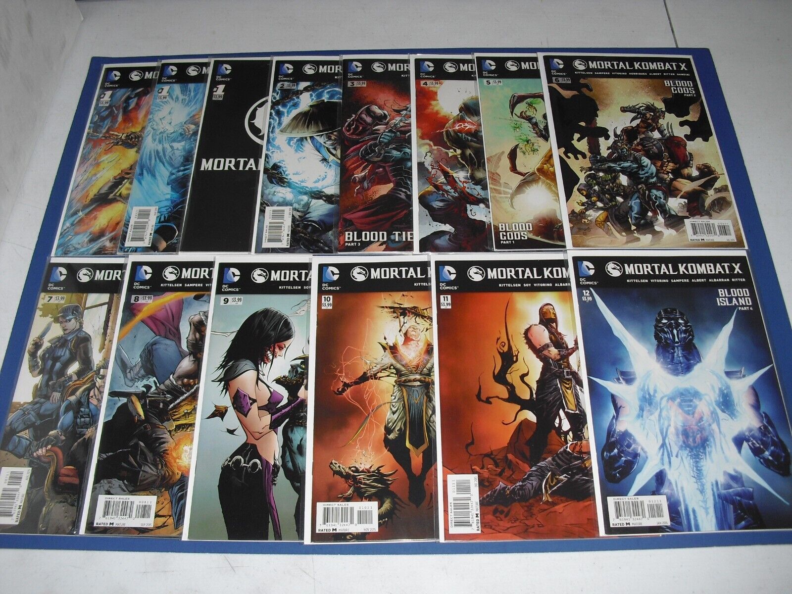 Lot of 14 Mortal Kombat X complete set 1-12 + variant all NM high grade 2015 DC
