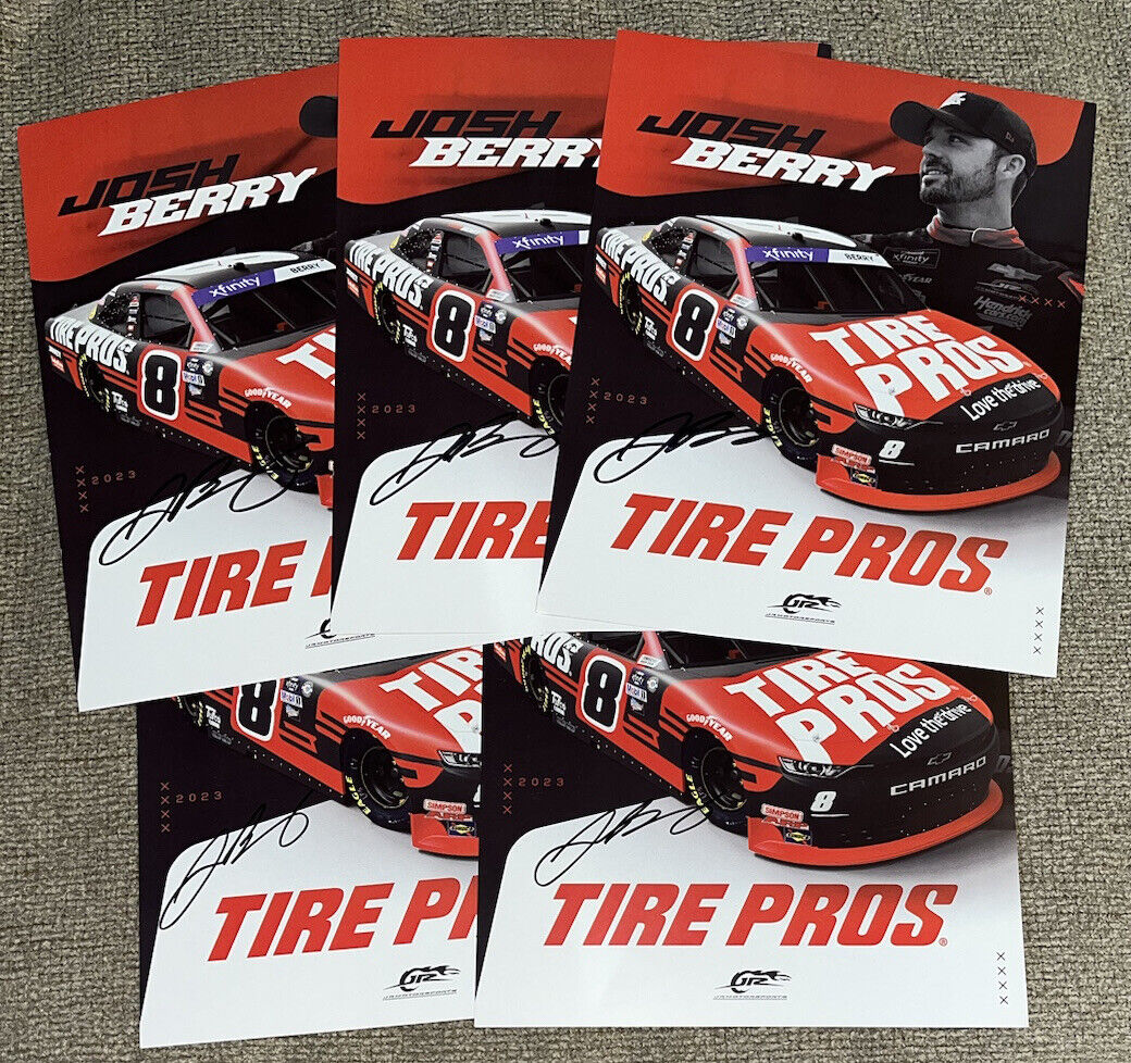 Josh Berry Signed 2023 Tire Pros Darlington Postcard Hero Card NASCAR Auto COA