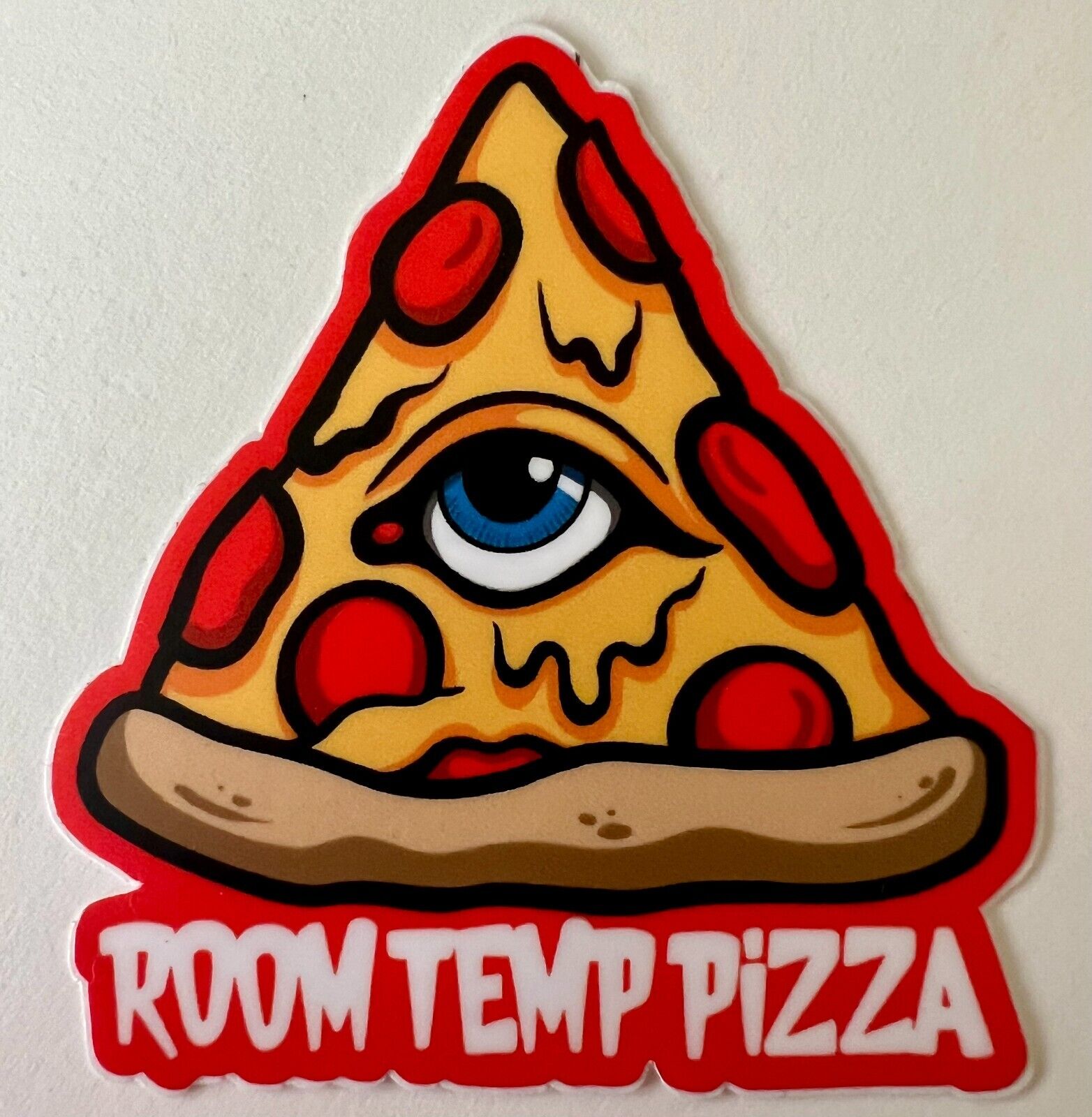 Room Temp Pizza Eye & Logo Sticker