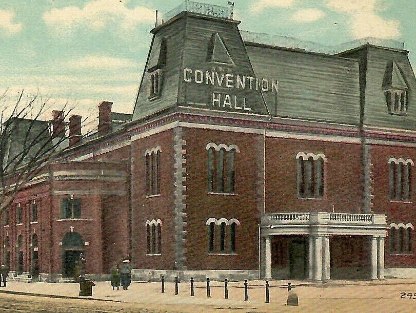 Vintage Postcard Convention Hall Building Street View Rochester New York NY