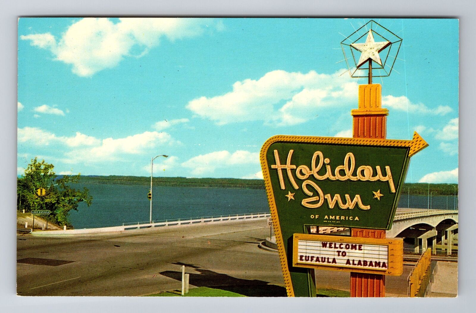 Eufaula AL-Alabama, Holiday Inn, Advertising, Antique Vintage Souvenir Postcard