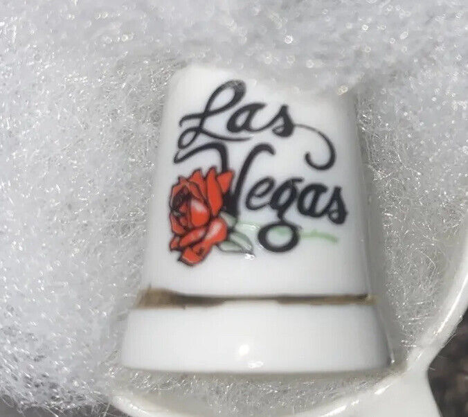 Vintage Thimble Las Vegas Rose Collectible