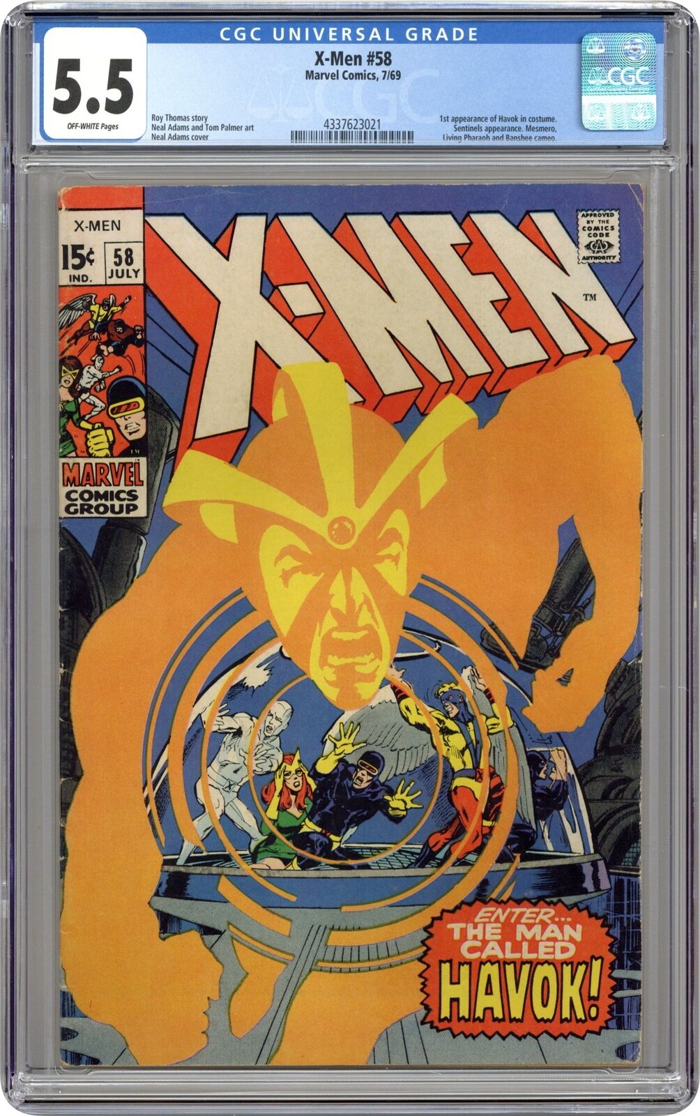 Uncanny X-Men #58 CGC 5.5 1969 4337623021