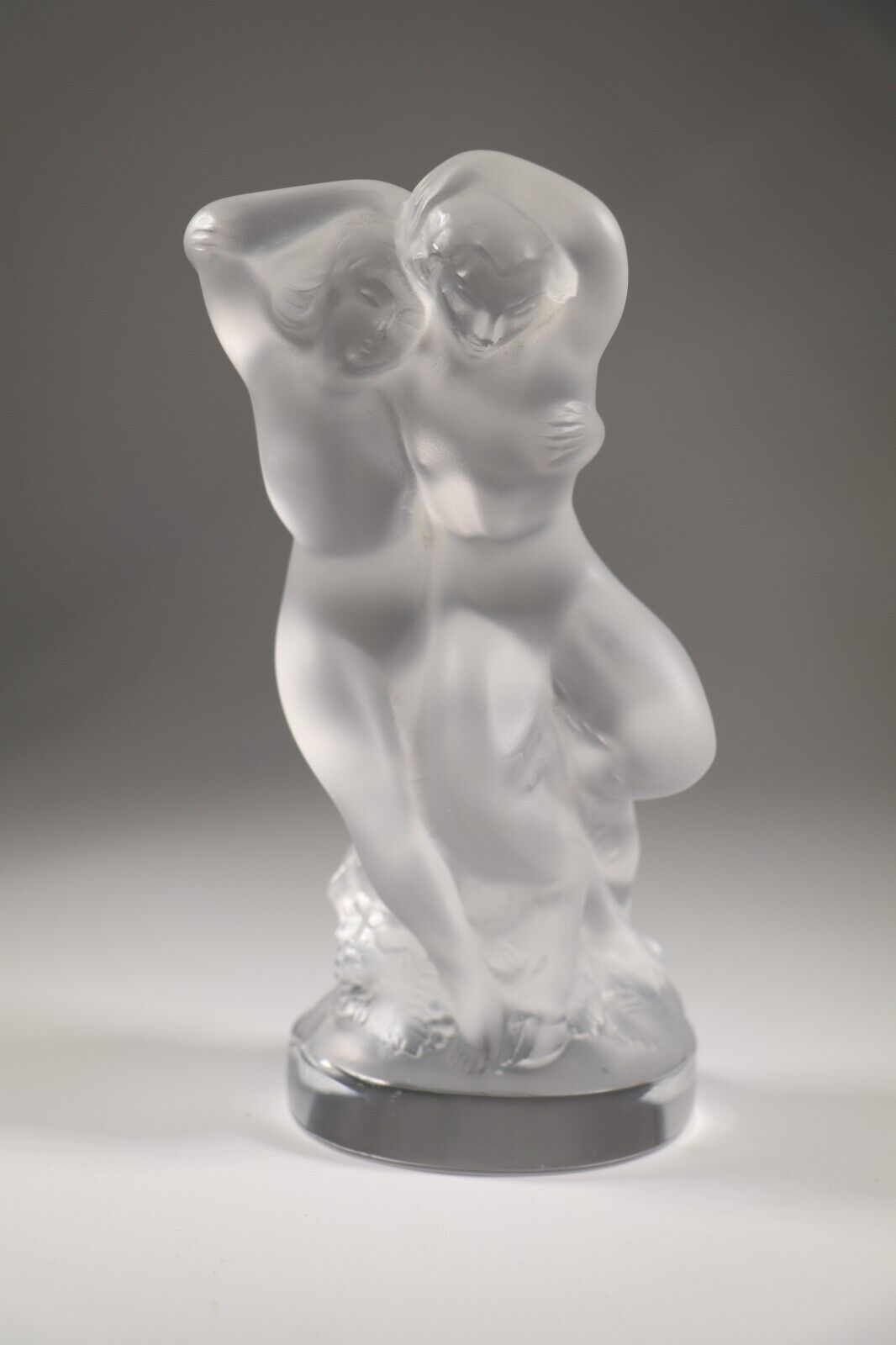 Lalique Frosted Glass Sculpture - Diane & Pan