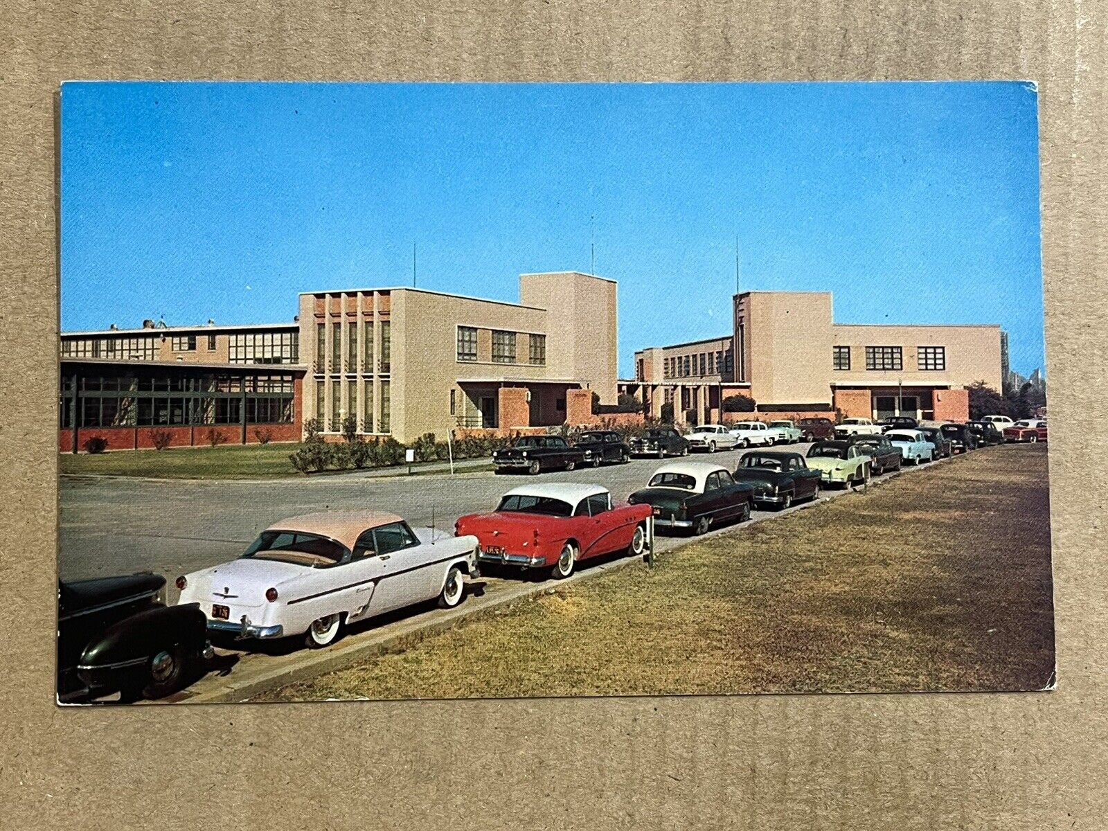 Postcard Beaumont TX Texas Lamar State College Of Technology Old Cars Vintage PC