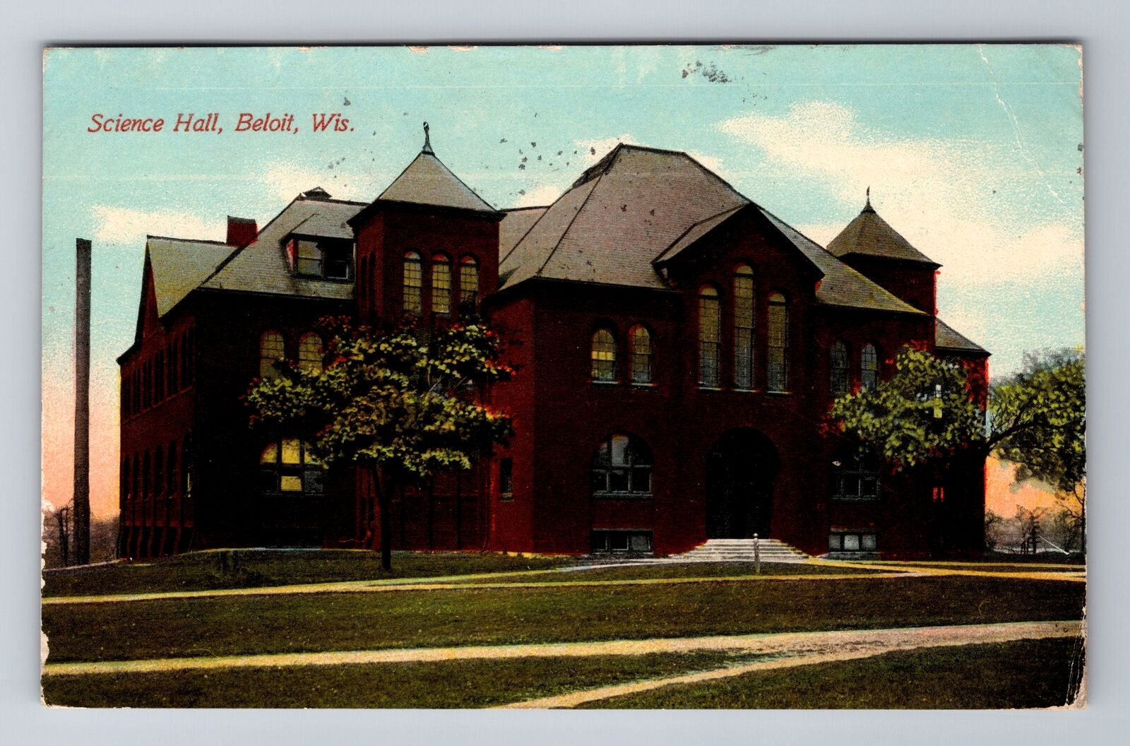 Beloit WI-Wisconsin, Science Hall, Antique, Vintage c1912 Souvenir Postcard
