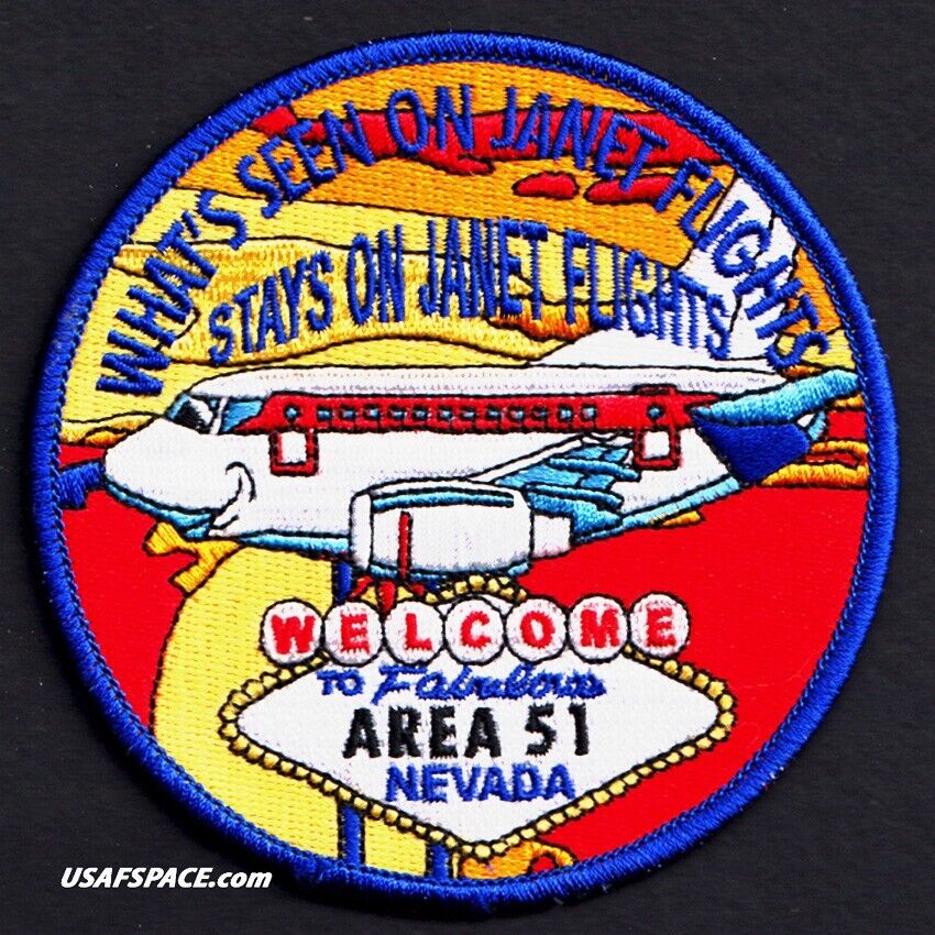 USAF JANET FLIGHTS -AREA 51- BLACK PROJECTS-DOD CLASSIFIED FLIGHT PROGRAMS-PATCH