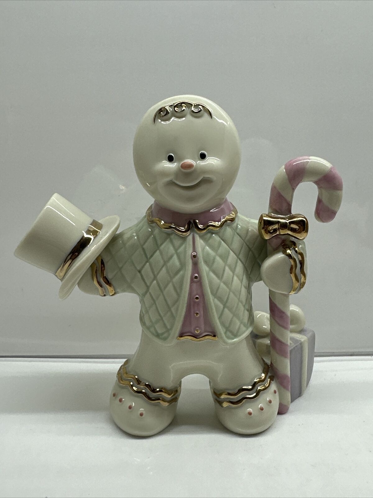 Lenox Gingerbread Man With Top Hat And Candy Cane 5”