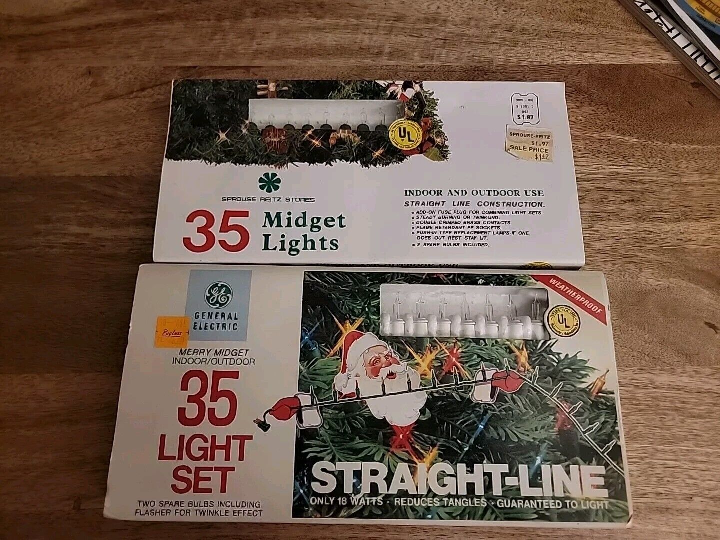 2 NEW Vintage General Electric Merry Midget Assorted Color Bulbs 35 Light Set