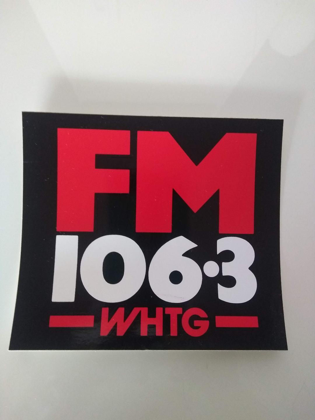 WHTG AM/FM RADIO STATION BUMPER STICKER DECAL NEW JERSEY AUTHENTIC/ORIGINAL