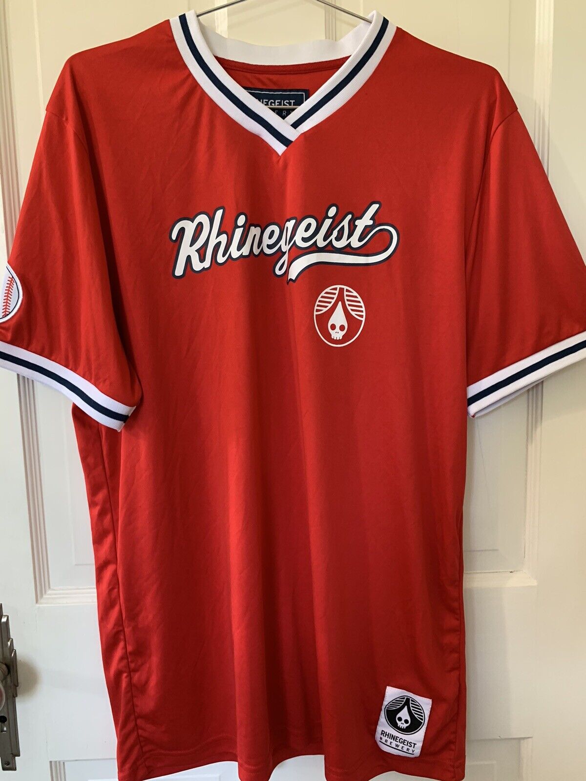 Rhinegeist Brewery Red Baseball Jersey Men’s Size Large