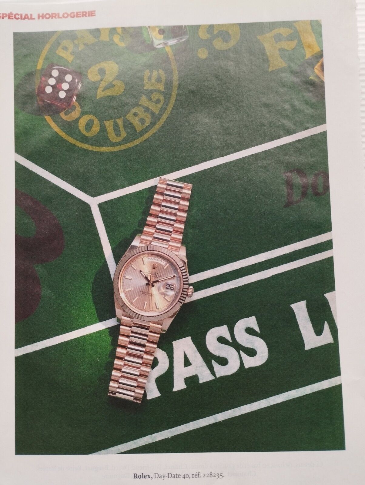ROLEX 1970\'s vintage watch Print Ad    DICE CASINO