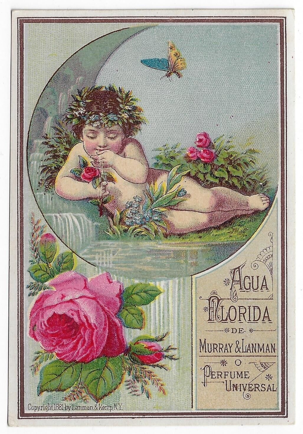 1881 Murray & Lanman Florida Water Agua Portuguese Lisbon Perfume Trade Card