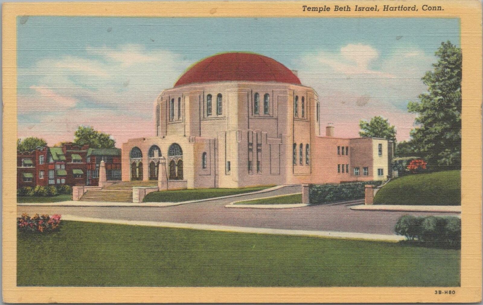 Postcard Temple Beth Israel Hartford CT 