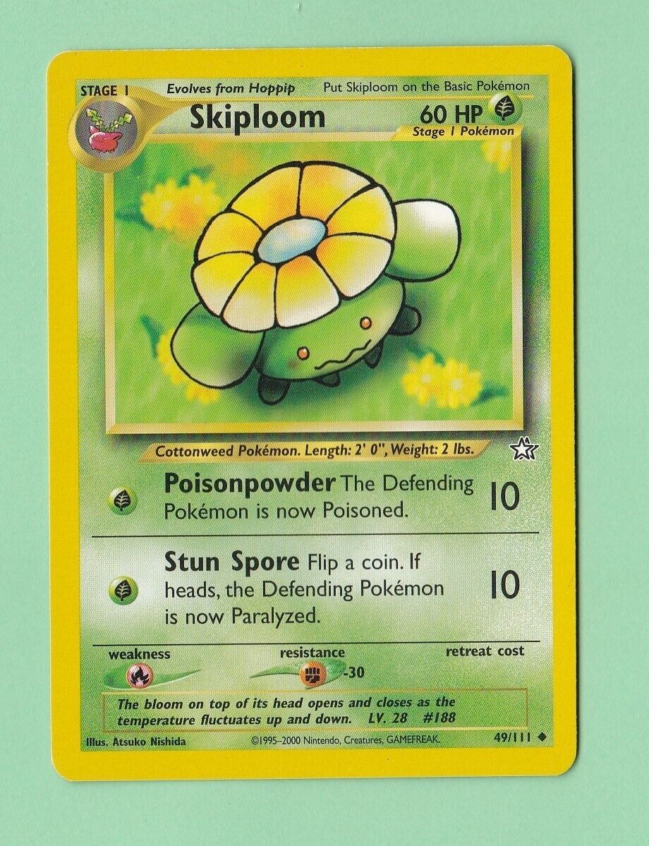 1995-2000 Stage 1 Pokemon Skiploom Poisonpowder 60 HP 49/111