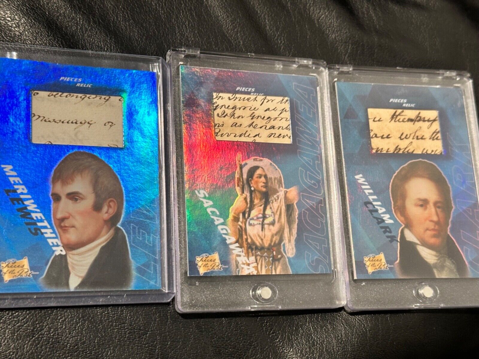 America\'s Frontier - Sacagawea, Lewis & Clark - Rare Handwritten Trio Relic Card