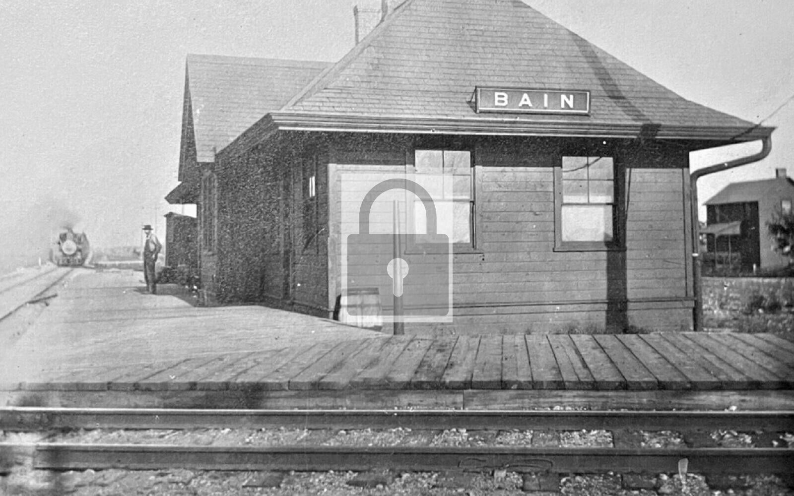 Railroad Train Station Depot Bain Kenosha Wisconsin WI Reprint Postcard